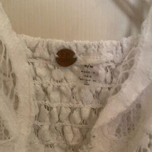 Source Unknown White Crochet Blouse